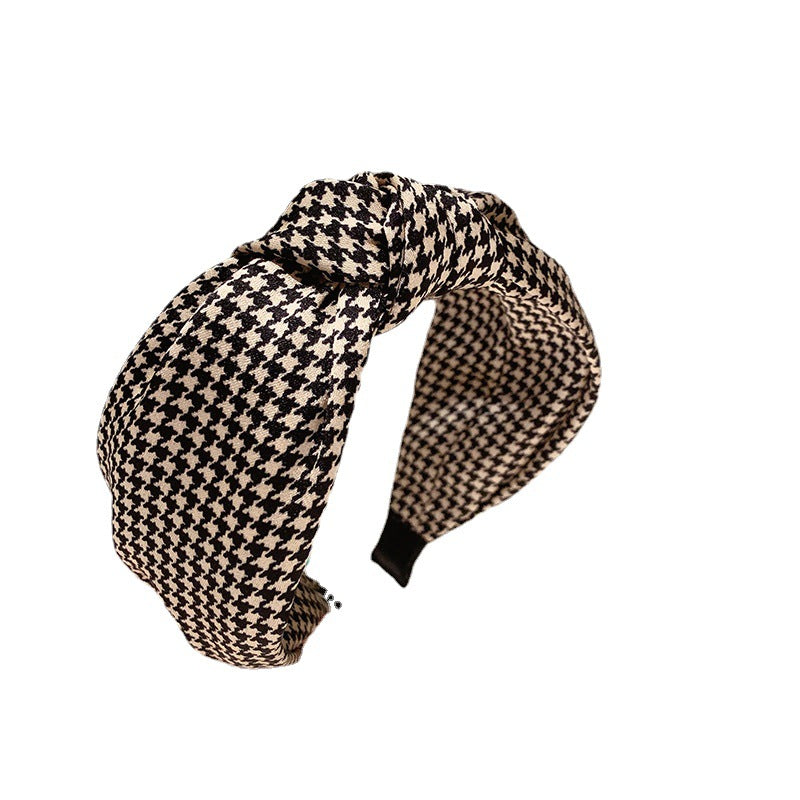 Women's Face Wash Headband - Stylish Plaid and Floral Hair Band for Skincare Routine