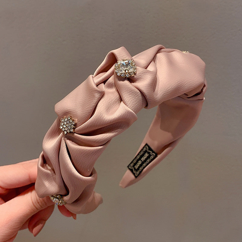 Crystal Diamond Face Wash Headband - Wide Korean Style Hair Band for Women