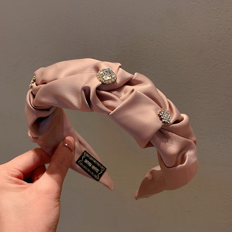 Crystal Diamond Face Wash Headband - Wide Korean Style Hair Band for Women