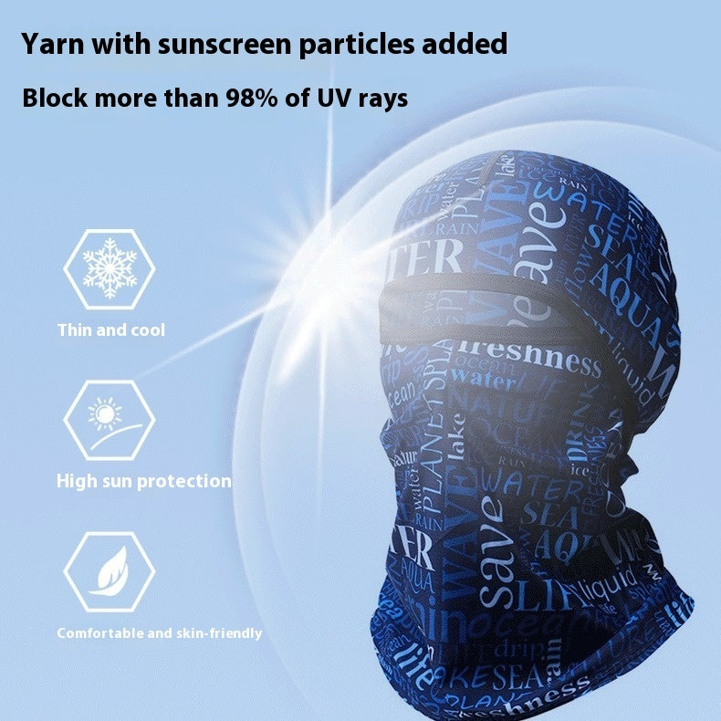 Ice Silk Sun Protection Face Mask - Full Face UV Shield Scarf for Men and Women