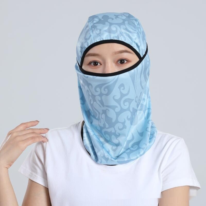 Ice Silk Sun Protection Face Mask - Full Face UV Shield Scarf for Men and Women