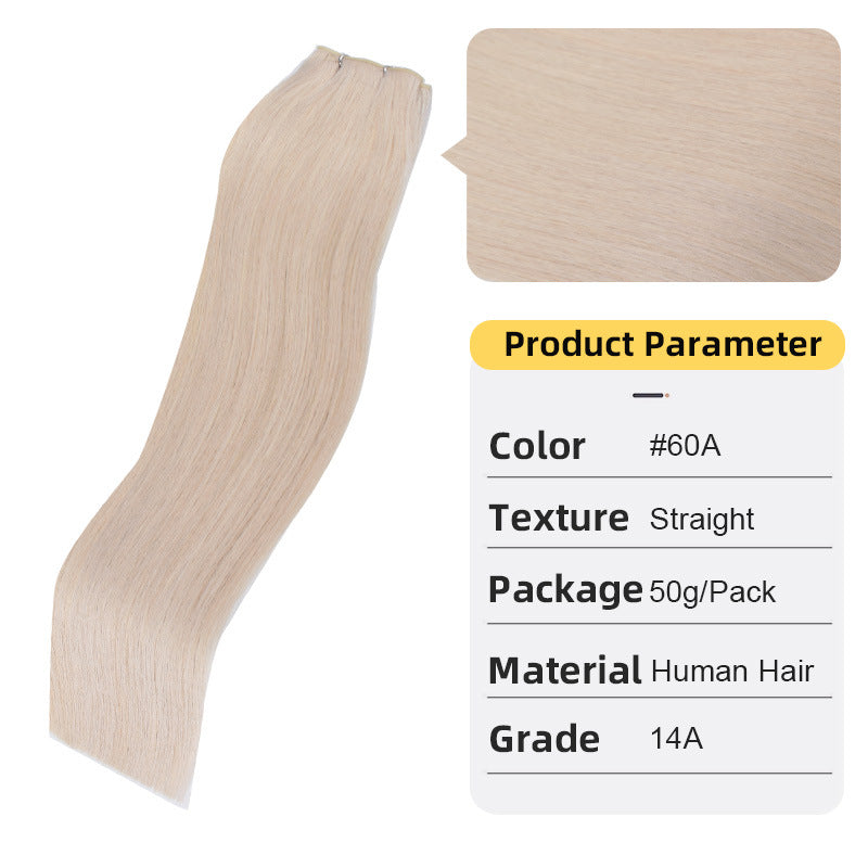 Second Generation Hand-knitted Hair Weft White Hair Extension Braid Real Hair
