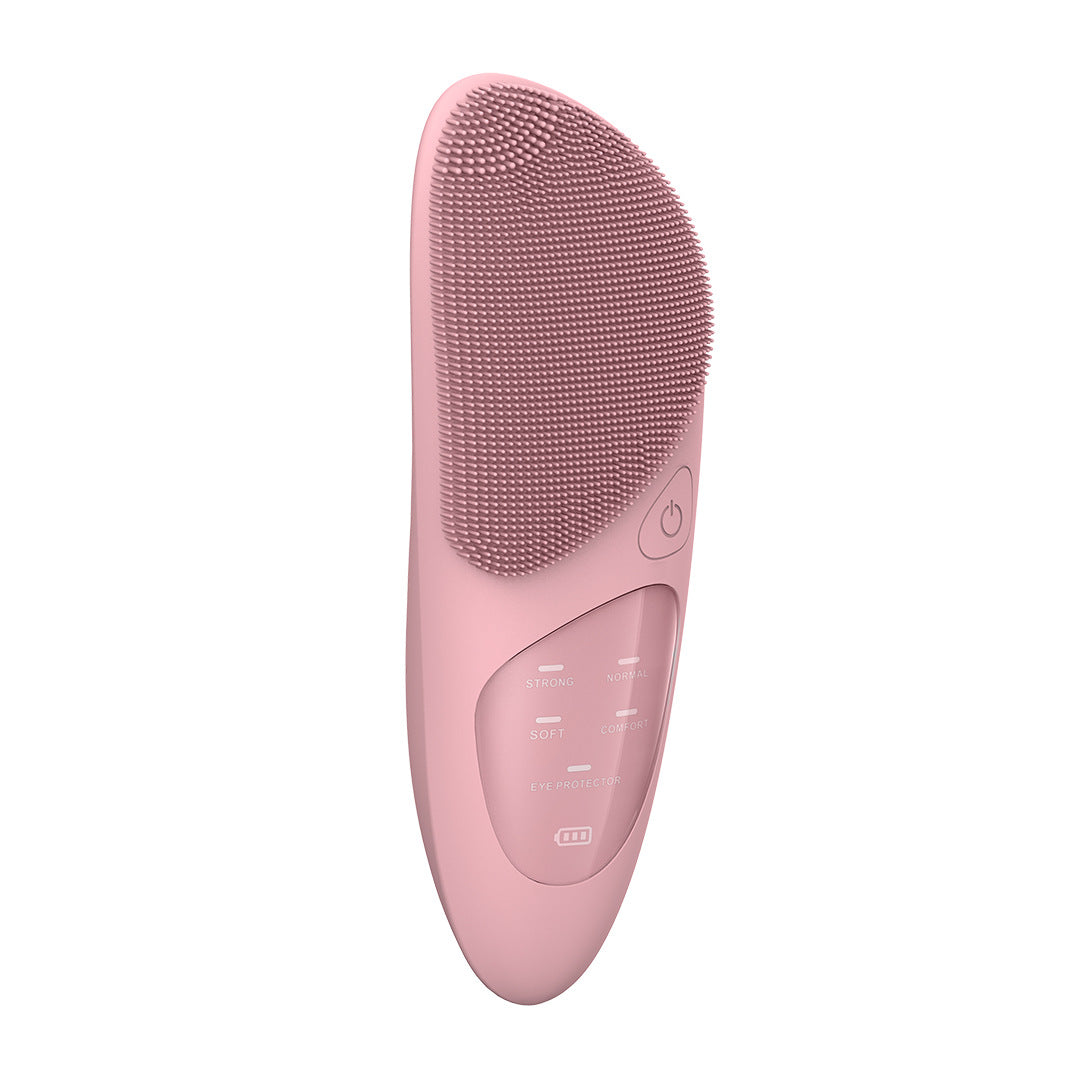 Rechargeable Silicone Face Wash Brush - Ultrasonic Eye Care Cleanser with 5 Speed Settings and Heat