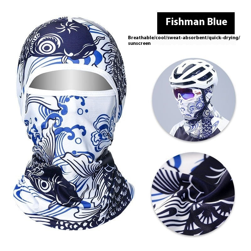 Ice Silk Sun Protection Face Mask - Full Face UV Shield Scarf for Men and Women