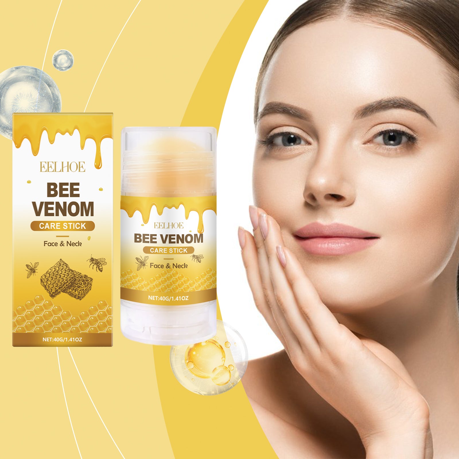 EELHOE Bee Venom Neck Care Stick - Collagen Moisturizing Massage Stick for Neck and Body