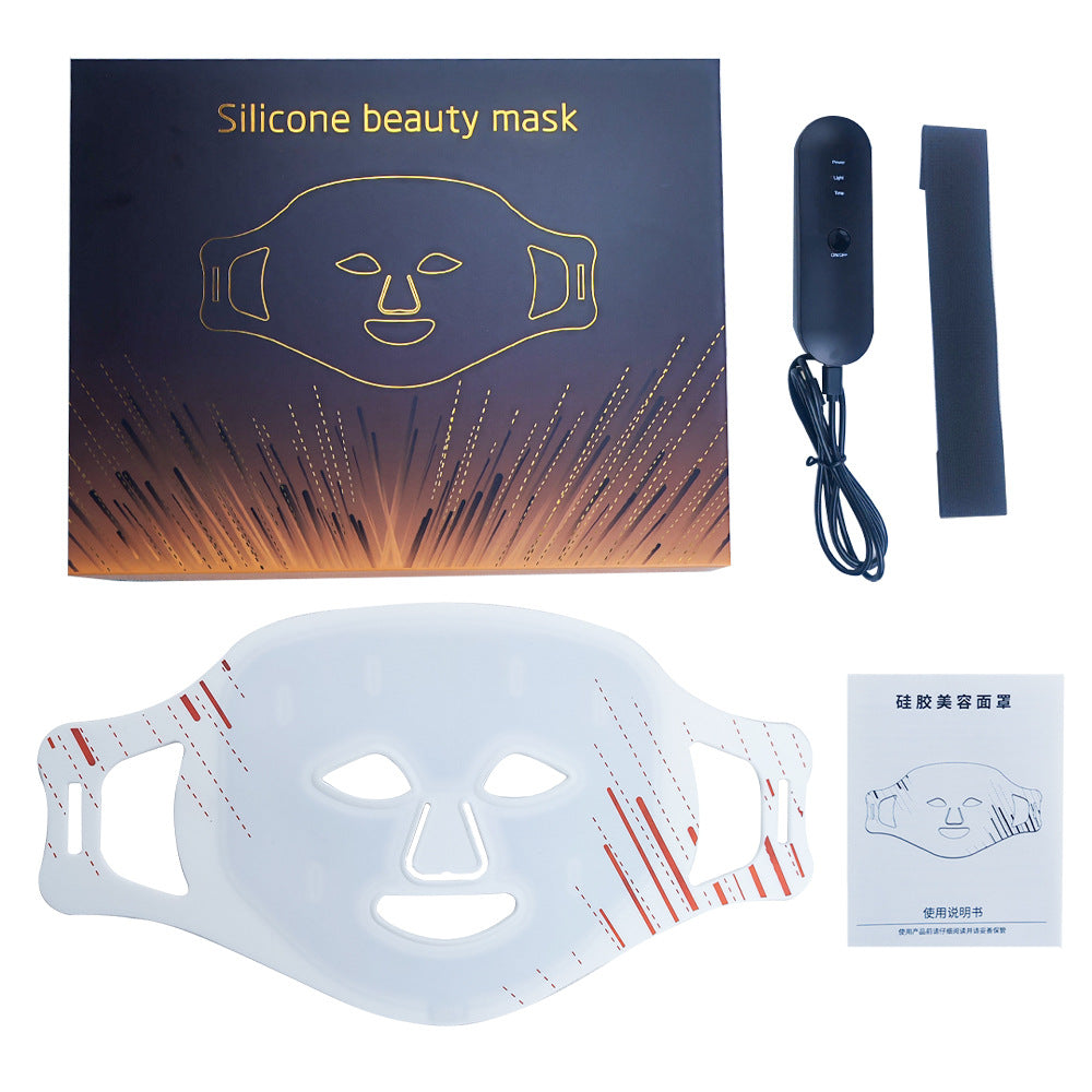 LED Photon Silicone Beauty Mask - Skin Rejuvenation, Wrinkle Removal and Eye Massage at Home