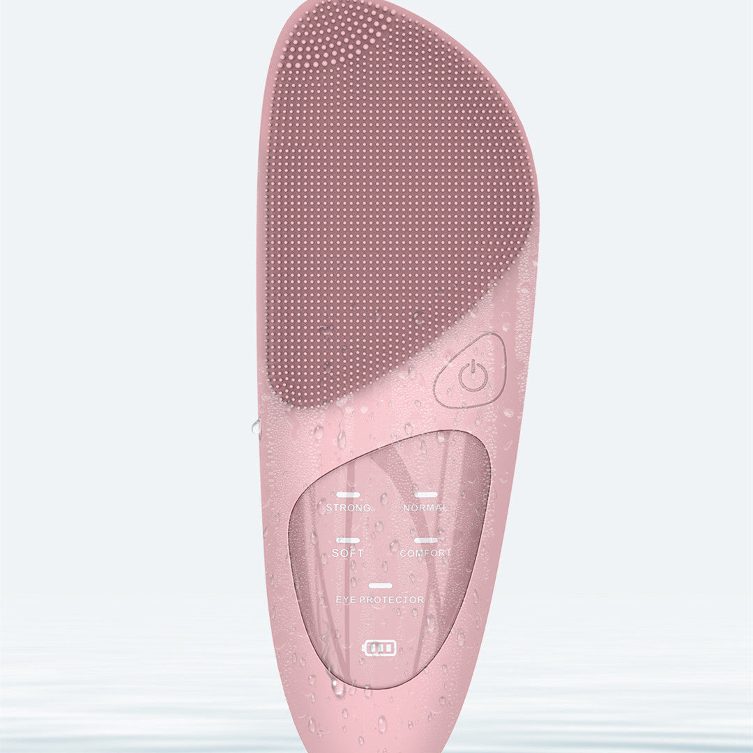 Rechargeable Silicone Face Wash Brush - Ultrasonic Eye Care Cleanser with 5 Speed Settings and Heat