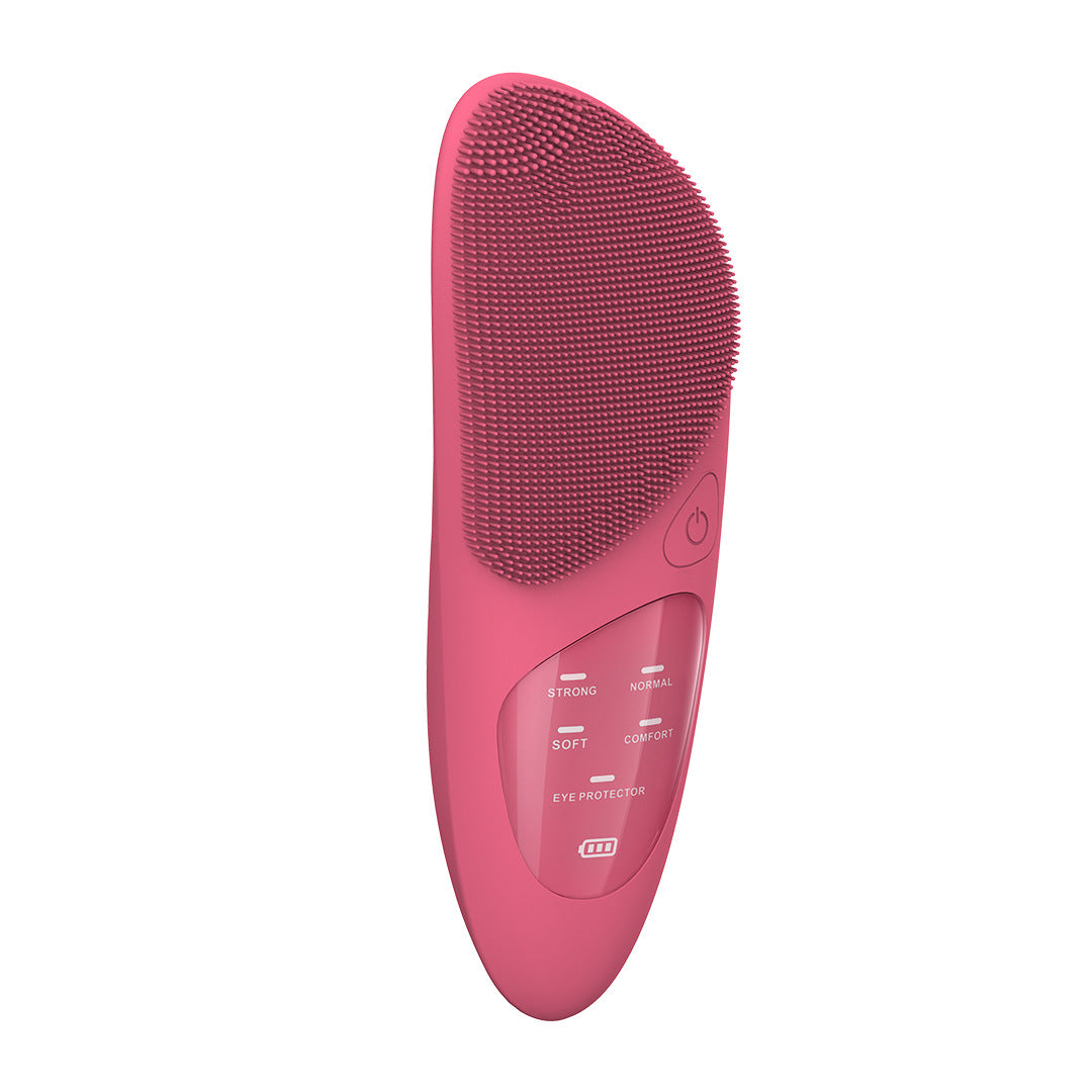 Rechargeable Silicone Face Wash Brush - Ultrasonic Eye Care Cleanser with 5 Speed Settings and Heat
