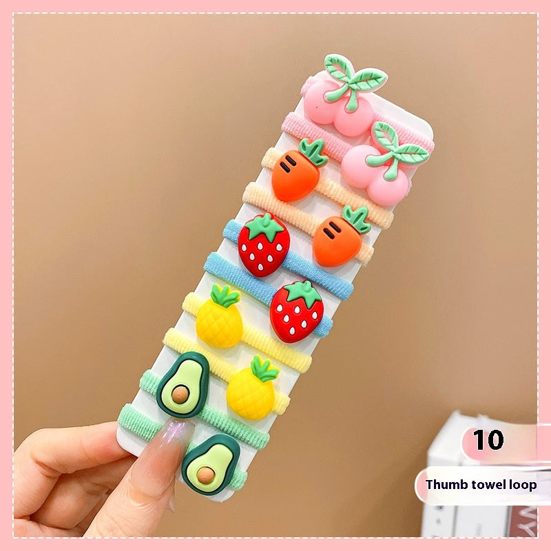Rubber Band Female Hair-binding Children's Cartoon Hair Band Cute Baby Hair Friendly String Hair Rope Headdress