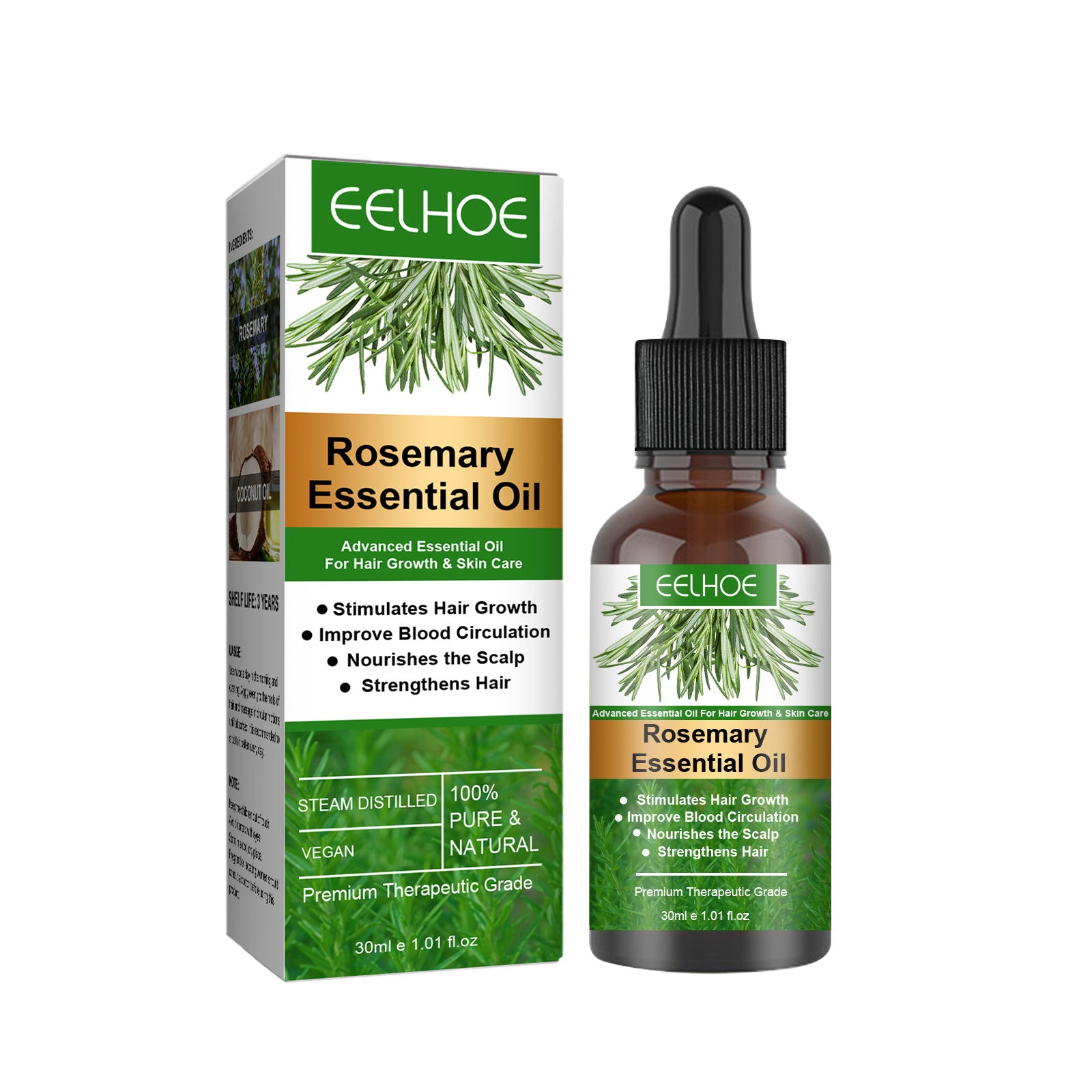Rosemary Anti-Breakage Hair Care Oil - Nourishing Coconut and Rosemary Formula 30ml